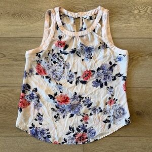 Candie's Floral Tank Top - Pink and Purple